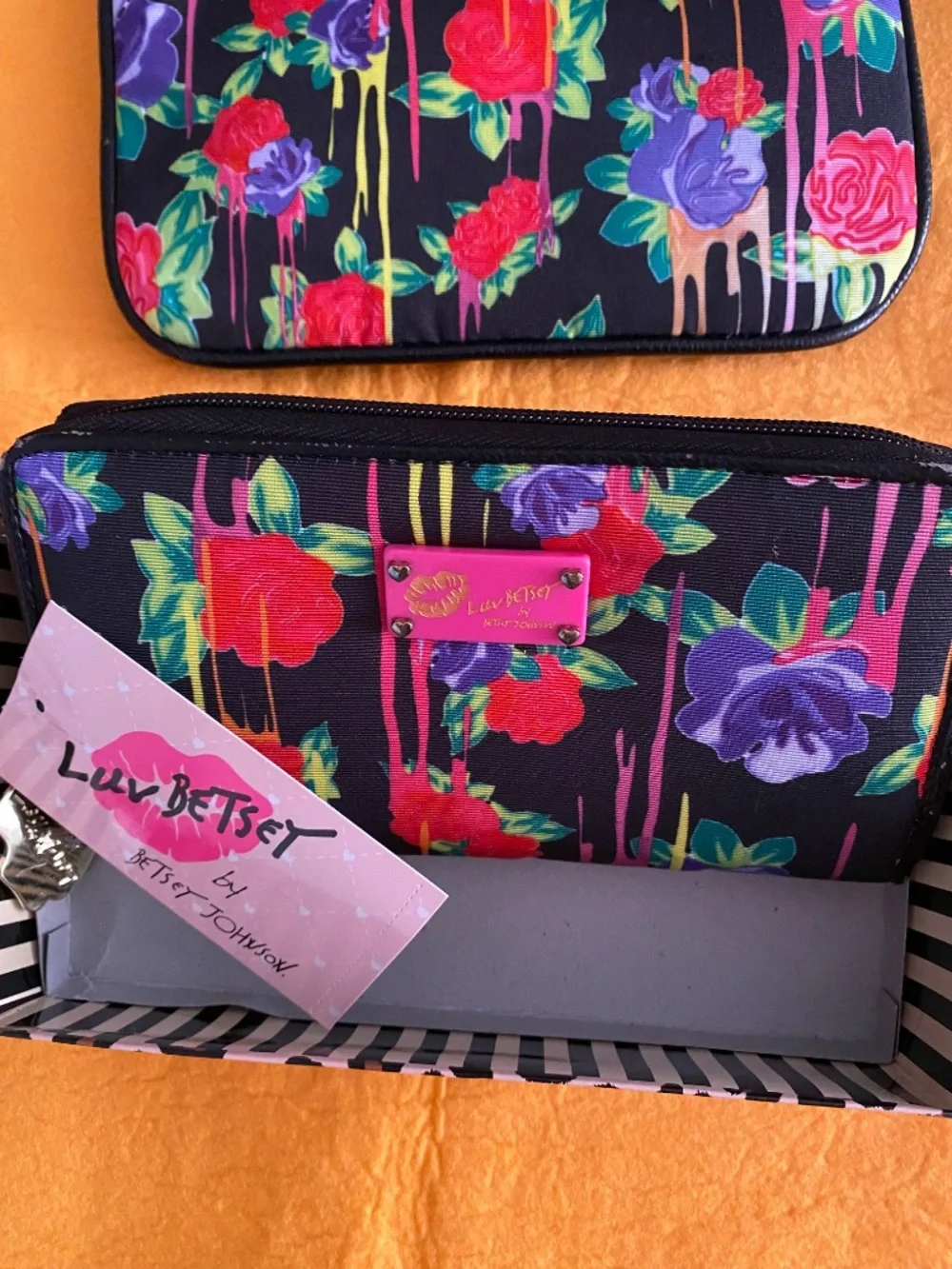 Luv Betsey zip around wallet & wristlet rose collection